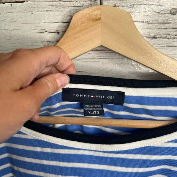 Tommy Hilfiger blue white striped tee  shirt size xl - Picture 7 of 8
